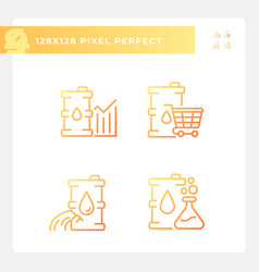 Oil Economy Gradient Linear Icons Set