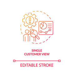 Single Customer View Red Gradient Concept Icon