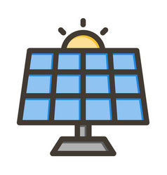 Solar Panel Thick Line Filled Colors Icon