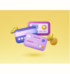 3d Credit Card Money Payment Bank Debit Render