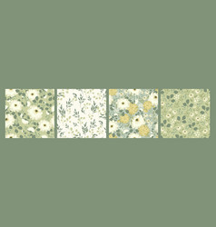 Abstract Floral Seamless Patterns With Chamomile