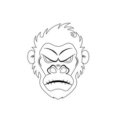 Black And White Gorilla Head Cartoon Coloring