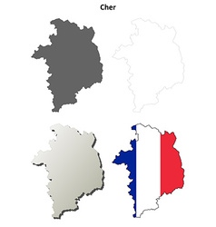 Cher Centre Outline Map Set