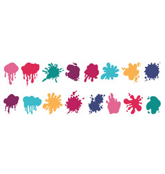 Paint Splash Color Blot Different Forms Liquid