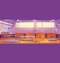 School Gymnasium With Sport Equipment Balls