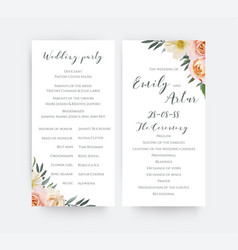 Wedding Floral Watercolor Party Ceremony Program