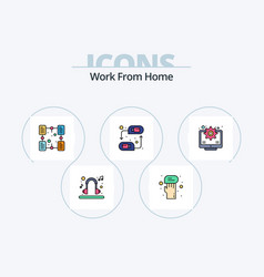 Work From Home Line Filled Icon Pack 5 Icon