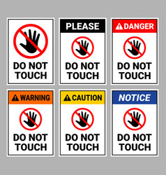 Do Not Touch Sign Collection