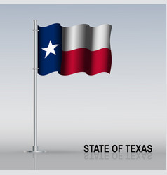 Flag State Texas Usa Flying On A Flagpole