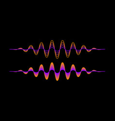 Pair Of Purple Orange Gradient Sound Waves Two