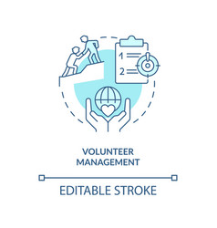 Volunteer Management Turquoise Concept Icon