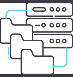 Distribute File System Line Icon Outline Symbol