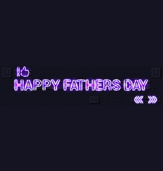 Happy Fathers Day Glowing Purple Neon Lamp Sign