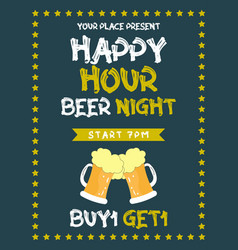 Happy Hour Beer Night Poster Flyer Design