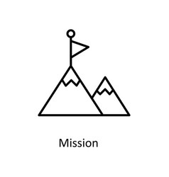 Mission Outline Icons Simple Stock Illust