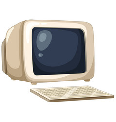 Vintage Style Computer And Keyboard Graphic