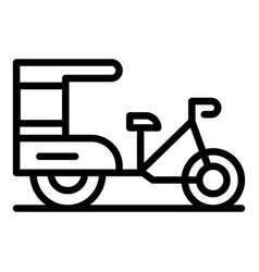 Auto Trishaw Icon Outline Indian Rickshaw