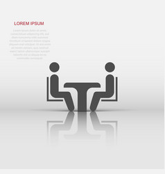 Business Consulting Icon In Flat Style Two People