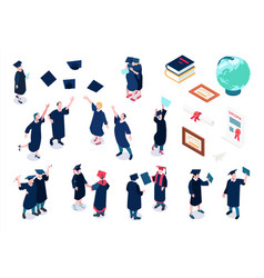 Graduating Students Icons Set