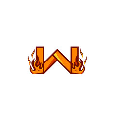 Letter W Fire Business Logo