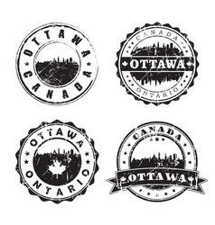 Ottawa Ontario Stamp Skyline Postmark Silhouette