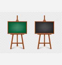 Realistic Chalkboard On Wooden Easel Blank