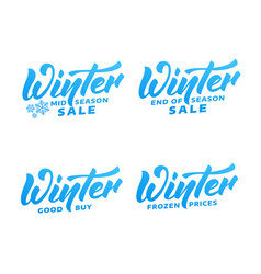 Winter Sale Lettering Labels Mid