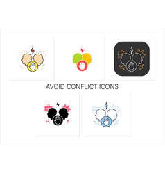 Avoid Conflict Icons Set