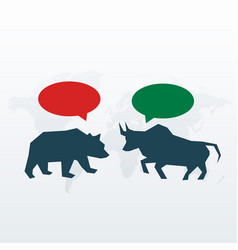 Bull And Bear With Chat Symbol For Stock Market