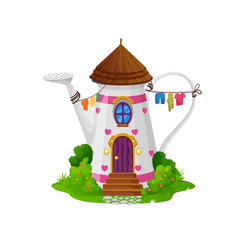 Cartoon Watering Can Fairytale Building Dwelling