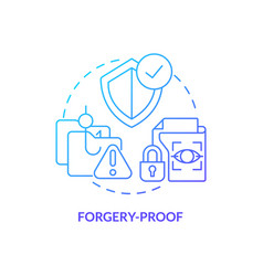 Forgery-proof Blue Gradient Concept Icon