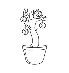 Money Tree Icon In Doodle Style Financial Expert