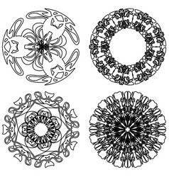 Monochrome Lace Ornaments Set Of Four Decorative