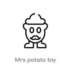 Outline Mrs Potato Toy Icon Isolated Black Simple