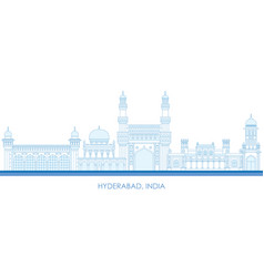 Outline Skyline Of City Of Hyderabad India