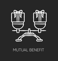 Mutual Benefit Chalk White Icon On Black