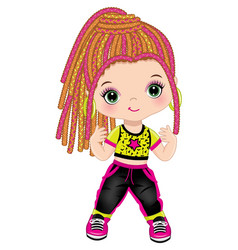 Cute Little Girl With Braided Hair Dancing Hip Hop