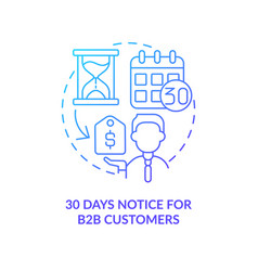 Thirty Days Notice Blue Gradient Concept Icon