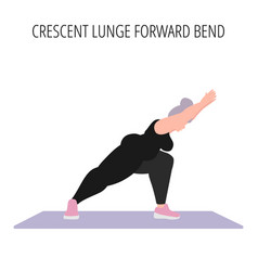 Crescent Lunge Forward Bend Pose Yoga Workout