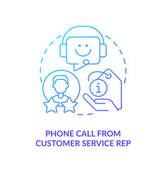 Customer Service Rep Phone Call Blue Gradient