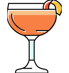 Glass Drink Sidecar Cocktail Color Icon