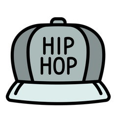 Hiphop Cap Icon Outline Style