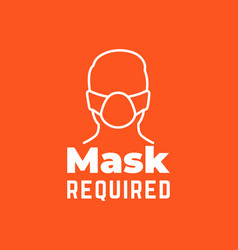 Mask Required Sign With Line Icon