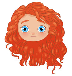 Smiling Cartoon Character With Curly Red Hair