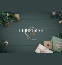 Christmas Sale Background Flat Lay Composition