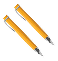 Orange Pens On A White Background