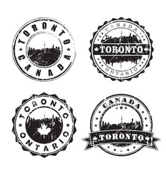 Toronto Ontario Stamp Skyline Postmark Silhouette