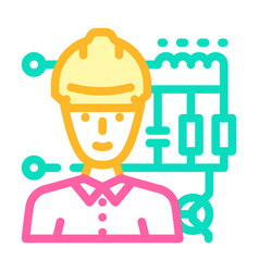 Electronics Engineer Worker Color Icon