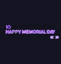 Happy Memorial Day Glowing Purple Neon Lamp Sign