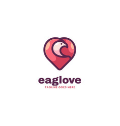 Logo Eagle Love Simple Mascot Style